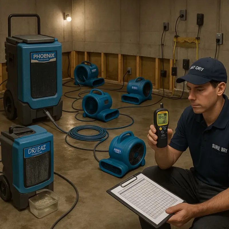 Structural Drying and Dehumidification process in Silvis, IL